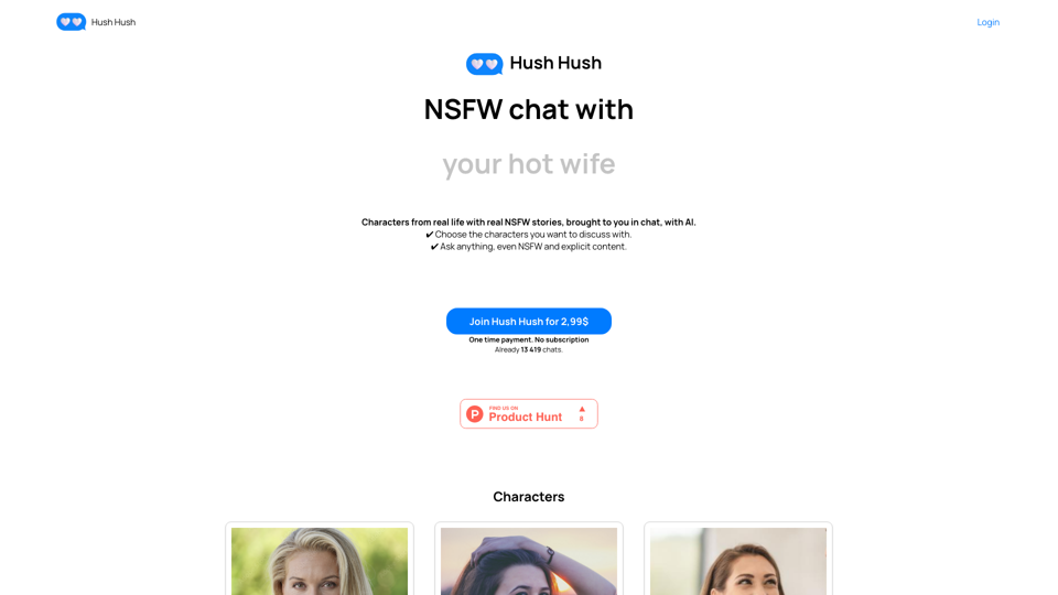 Hush Hush  : Real NSFW & porn AI Chatbot